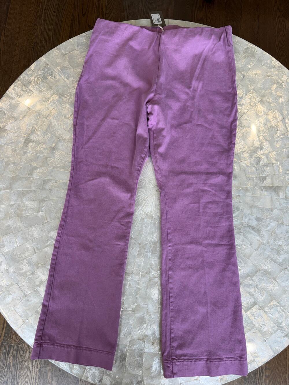 Ann Mashburn Faye Flare Cropped Pant Orchid Twill L NWT